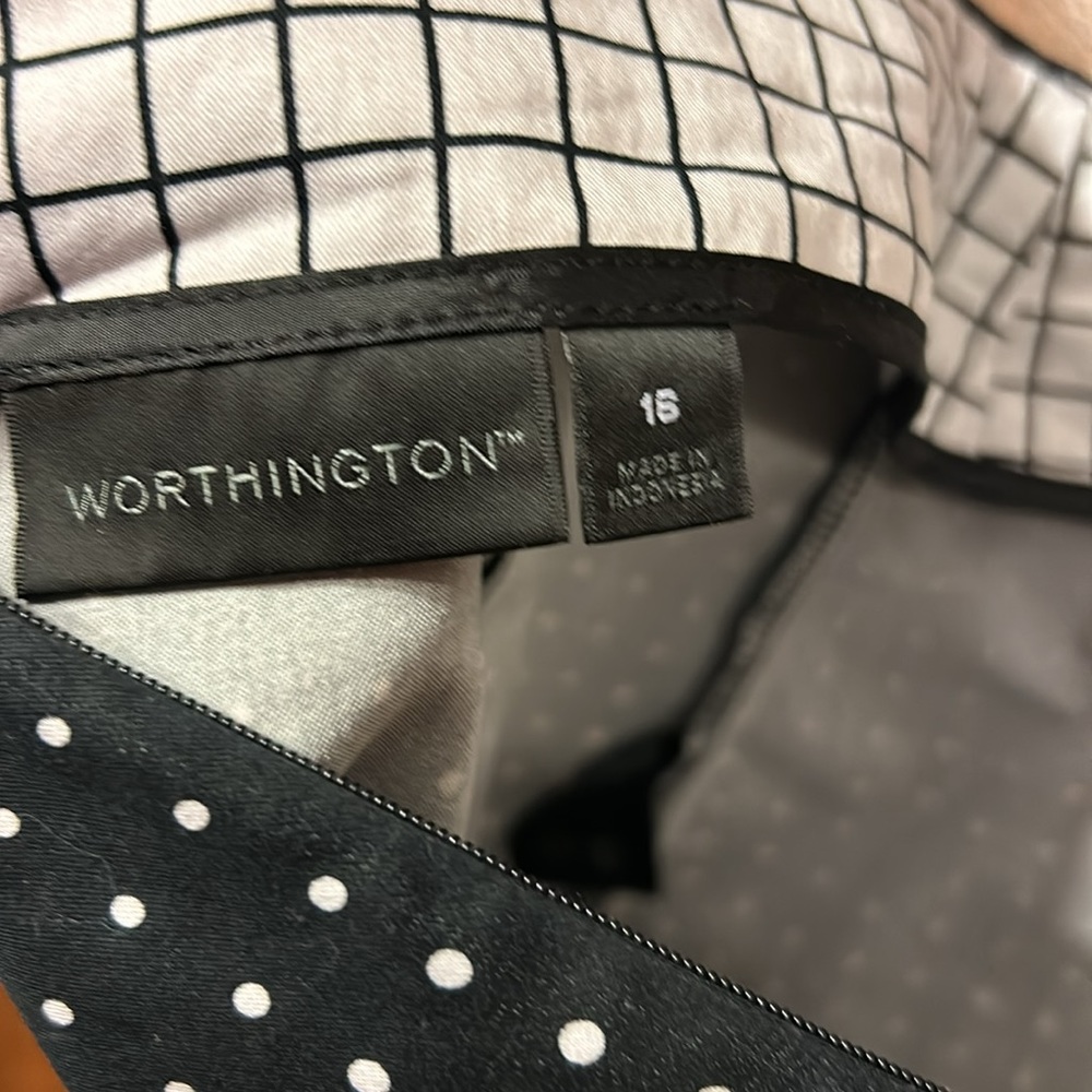 Worthington Gradient Black and White Graphic Pencil Skirt Sz 16 - Picture 7 of 10